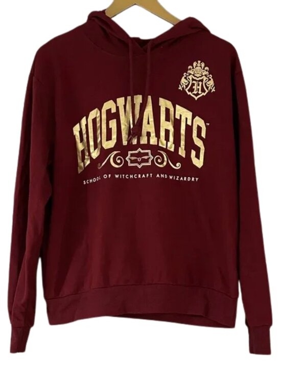 Wizarding World Of Harry Potter Tops - Hogwarts Maroon Hoodie Harry Potter Sweatshirt Gold Graphic Pullover